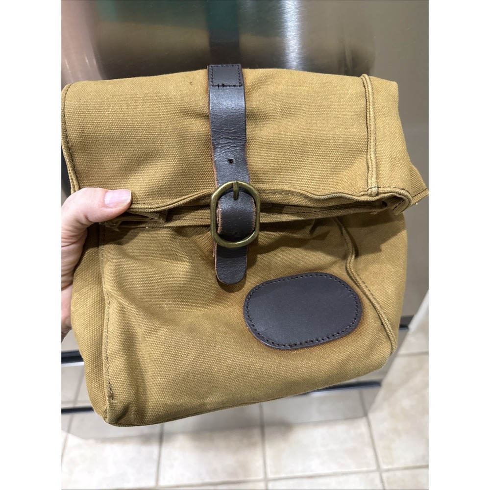 Daneberry Canvas & Leather Insulated Lunch Tote Bag Brown Rectangular